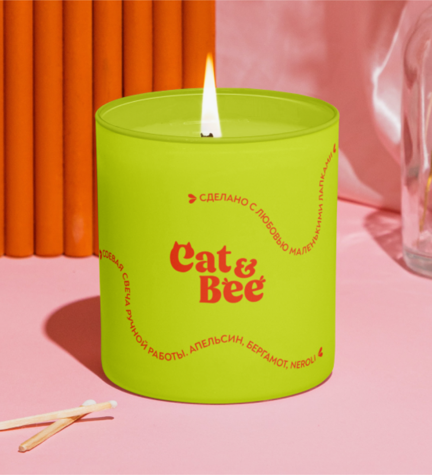 Cat and Bee candles